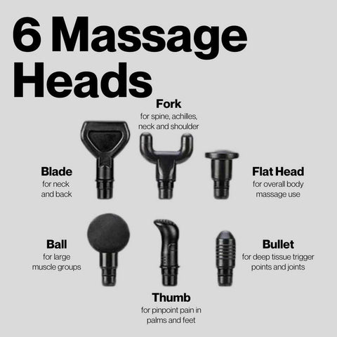 6 Speed Deep Tissue Massage Gun 4 Removable Massage Head