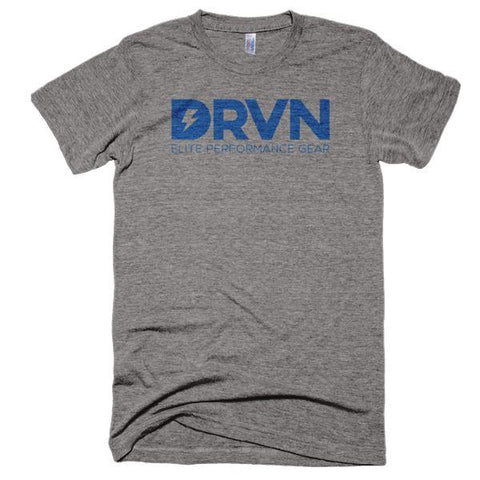 DRVN Made in the USA Vintage - Elite Performance Gear T-shirt - Heather Grey and Blue - DRVN