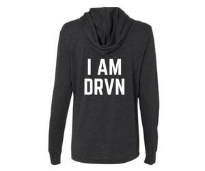 I AM DRVN Long Sleeve Hooded T-shirt | Charcoal-Black Triblend - DRVN