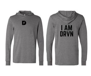 I AM DRVN Long Sleeve Hooded T-shirt | Deep Heather Grey - DRVN