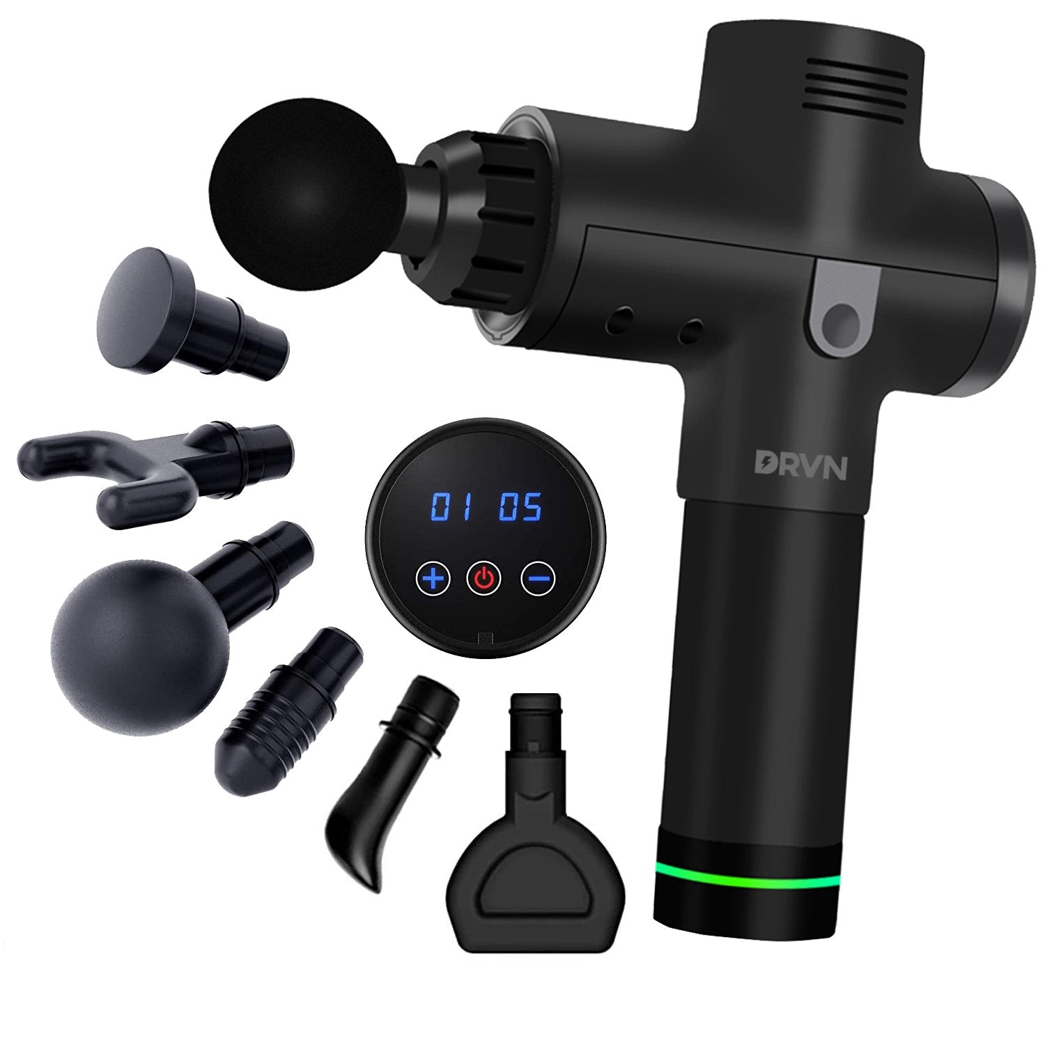 Link Deep Tissue Massage Gun For Sports, Athletes, Pain Relief and Muscle  Relief with 4 Interchangeable Heads and 6 Speeds - Black